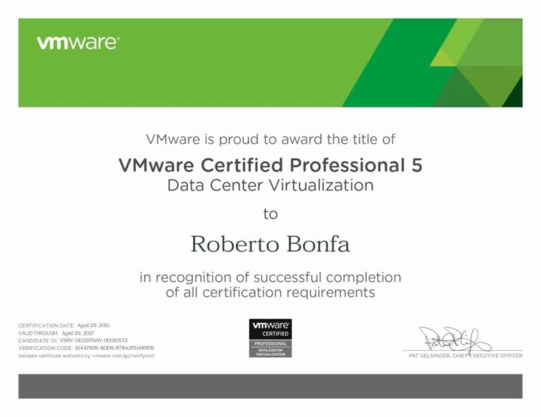 Certificazione VMware VCP 550